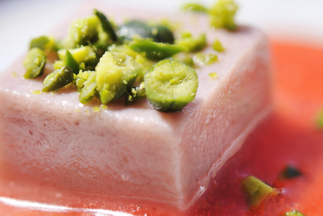 Blanc manger Pommes Mûres et soupe de fraise - Recette par Jean Sulpice