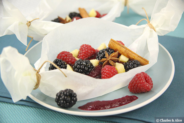 Papillotes de fruits rouges de Charles & Alice