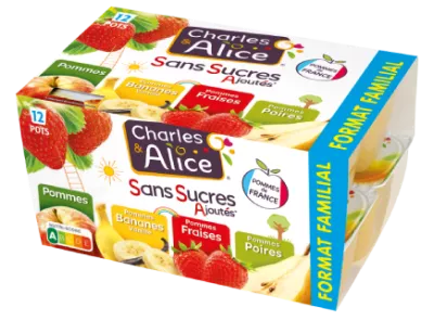 Panaché Pommes, P-Fraises, P-Poires, P-Bananes de Charles & Alice