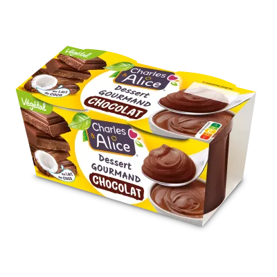 Dessert Gourmand Coco Chocolat 2x110g Charles et Alice Végétal 3D