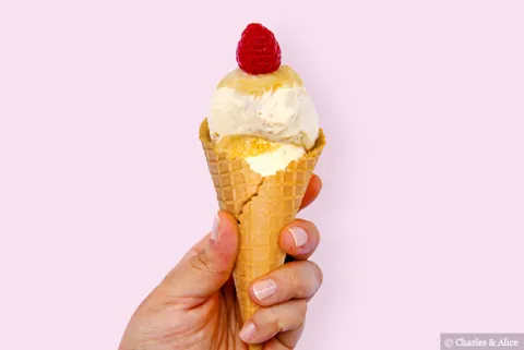 Glace pomme, banane, framboise de Charles & Alice