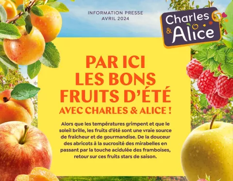 Affiche du dossier de presse Les Bons Fruits d'été avec Charles&Alice